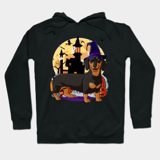 Dachshund Halloween Pumpkin Witch Hoodie